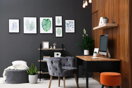 charcoal gray office painting sg